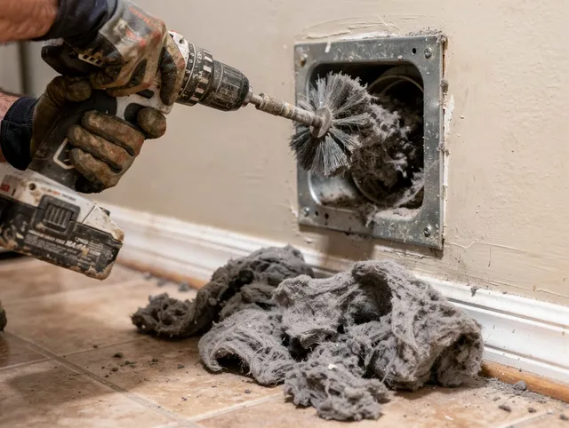 Certified Chino Hills Dryer Vent Cleaning technician performing dryer vent cleaning in Chino Hills